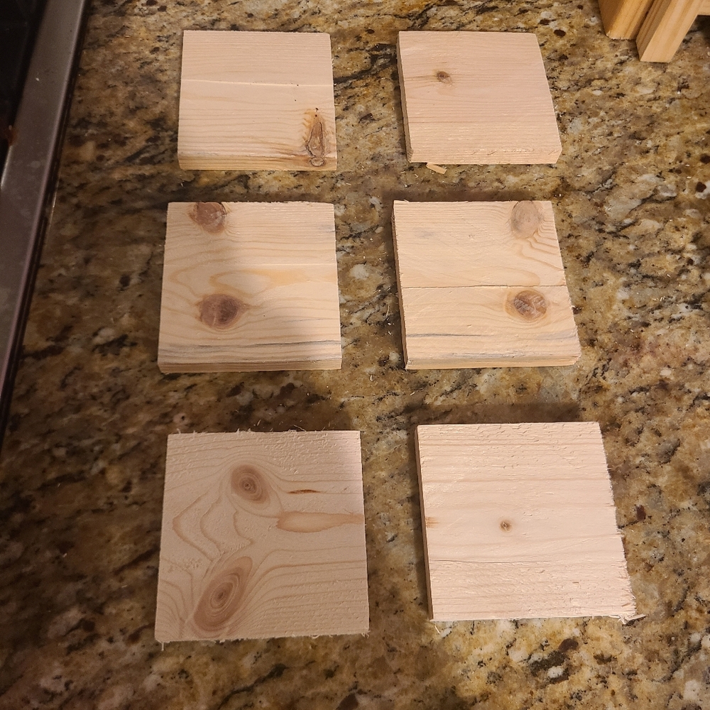 Natural Wood Coasters Set of 6